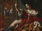 Elisabetta Sirani Portia wounding her thigh Spain oil painting artist